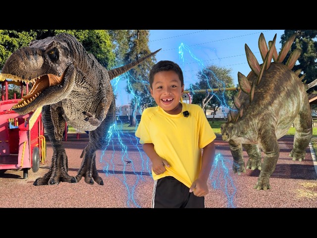 DINOSAURS COME ALIVE IN THE PARK | Dinosaur Toys BECOME REAL