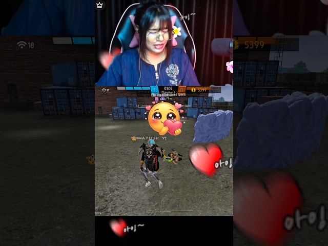 Cute free fire girl vs Region top 1 player 😱 ff Region top 1 vs girl youtuber #freefire #shorts