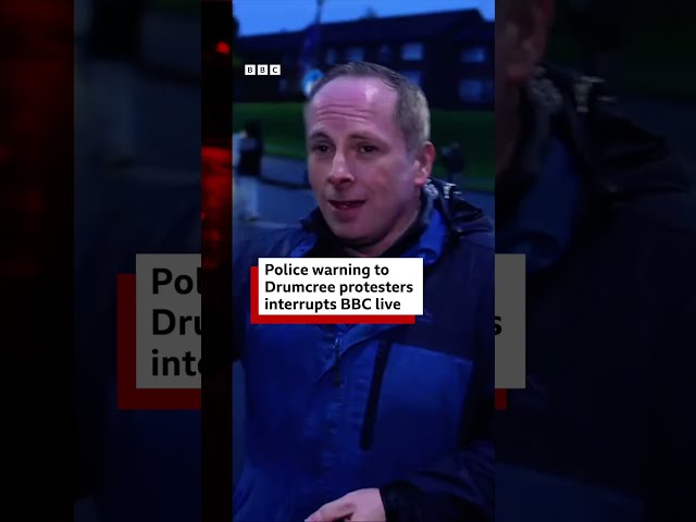 Moment police warning to Drumcree protesters interrupts BBC live. #BBCNews