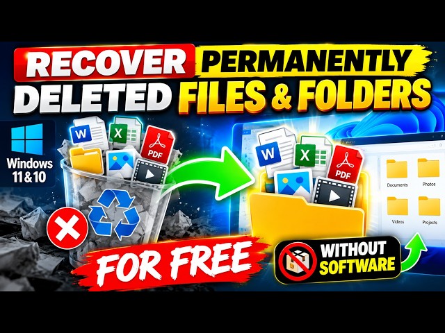 How to Recover Permanent Deleted Files And Folders From PC in Windows 11 & 10 Without Software