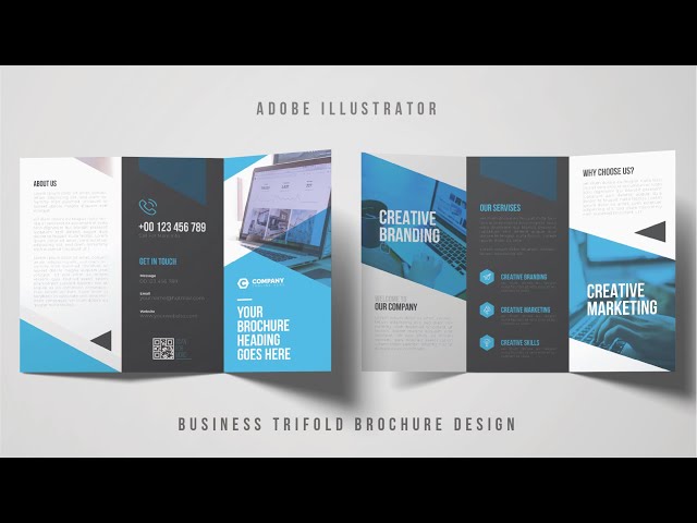 Trifold Business Brochure Design in Adobe Illustrator! #fierydesigns
