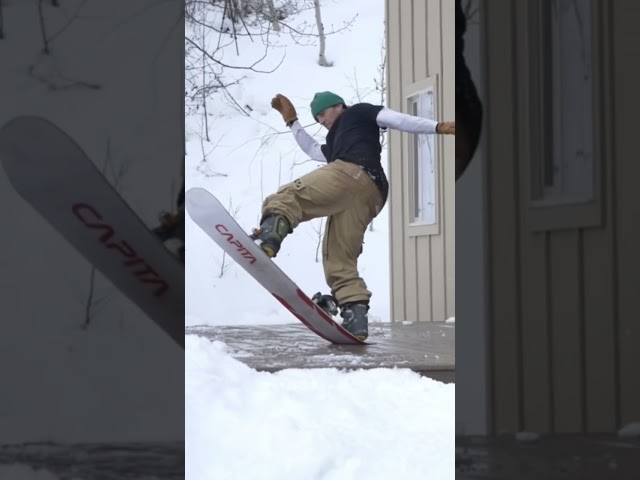Everything becomes a spot when you’ve got master innovator Scott Stevens on the scene #snowboarding
