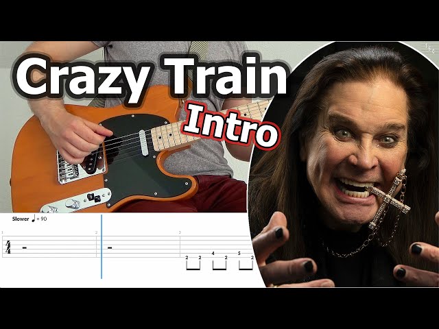 Ozzy Osbourne - Crazy Train Intro Guitar Riff (with Tabs)