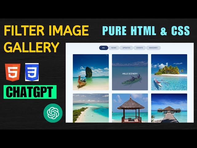 Create Filter Image Gallery with ChatGPT Using HTML & CSS! 🚀