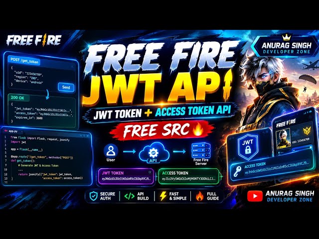 HOW TO MAKE JWT OR ACESS TOKEN API | JWT TOKEN NIKALNE KA API KAISE BNYE | OB55 UPDATE | FREE SRC 