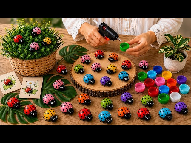 I Can't Believe It! This Bottle Cap Turned Into an Adorable Ladybug!♻️ Creative Recycling