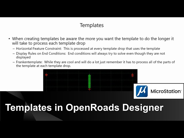 Corridor Performance Best Practices 03: Templates in OpenRoads Designer