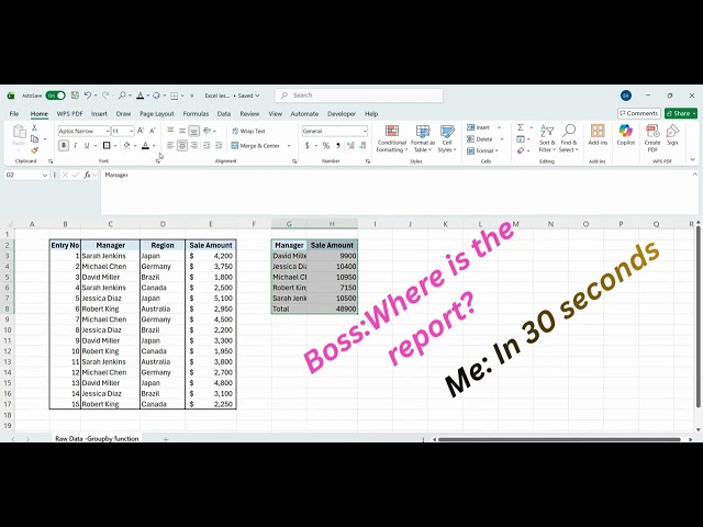 Excel GROUPBY Function in 30 Seconds
