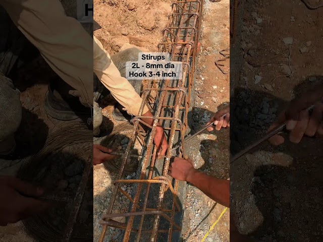 Lower tie beam Rebar laying works #beam #buildingservicesengineering #construction