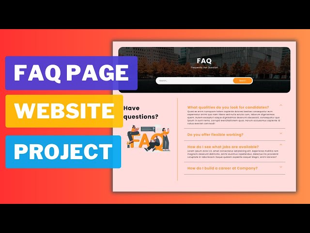 Responsive FAQ Page Website using HTML and CSS only | FAQ Job Portal Website