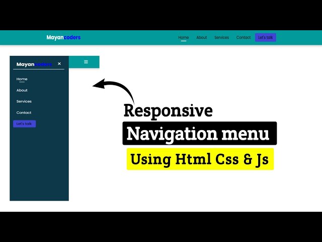 Fast Build: Responsive Navbar in 13 Minutes | HTML CSS JS | Mayancoders