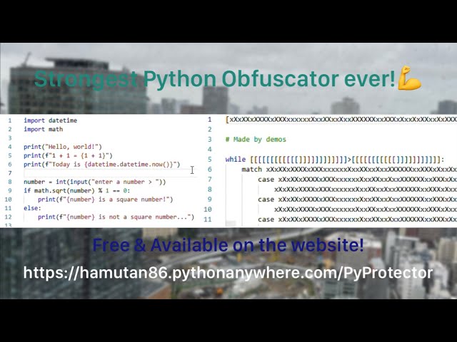🛡️PyProtector / Strongest Python Obfuscator ever!💪 / Free & available on the website ✅