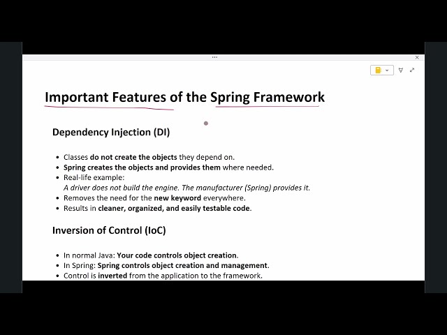 Spring Framework Key Features