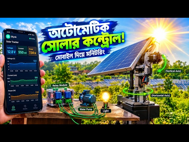 IoT Solar Tracker with Power Monitoring & Blynk Control | Arduino & ESP8266 Project Bangla