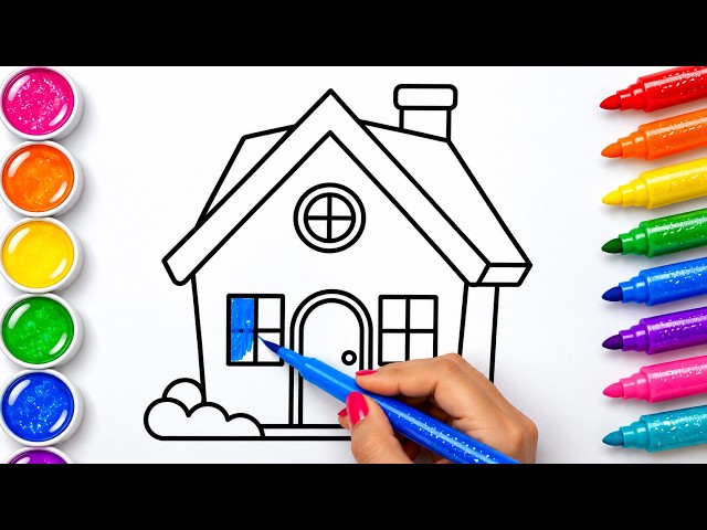 How To Draw and Color a House | Easy Art for Kids