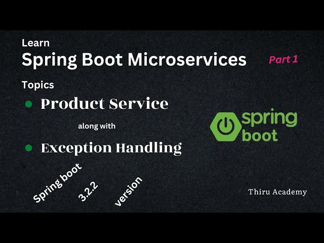 Spring boot Microservices project - Product service | Part1 | Thiru Academy