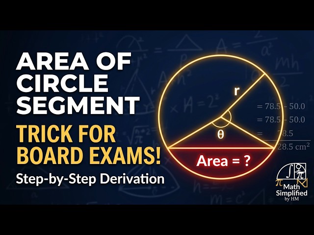 Minor Segment Area: Derivation & Formula in 4 Steps #Geometry #Math