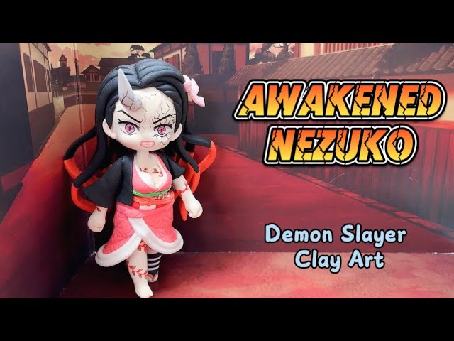 DIY AWAKENED NEZUKO FIGURE ❤️ DEMON SLAYER CLAY TUTORIAL