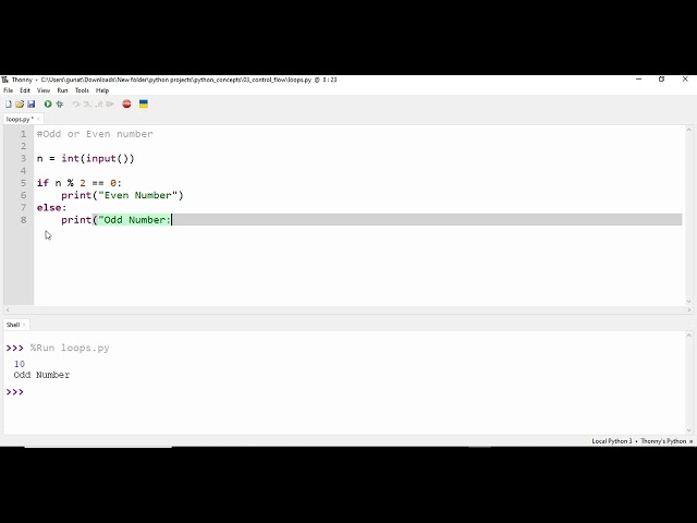 Check Odd or Even Number in Python | Python Program for Beginners | Decision Making Program