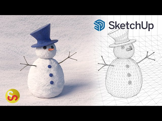 Modeling a Snowman - Sketchup Tutorial Timelapse