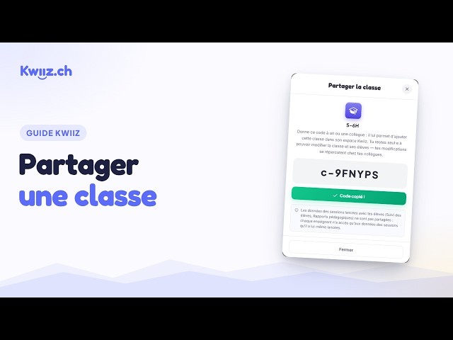 Partager une classe avec un collègue, en un code