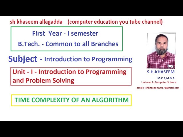 TIME COMPLEXITY OF AN ALGORITHM