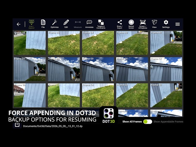 Force Appending in Dot3D | Re-localize and resume scanning in extra difficult areas