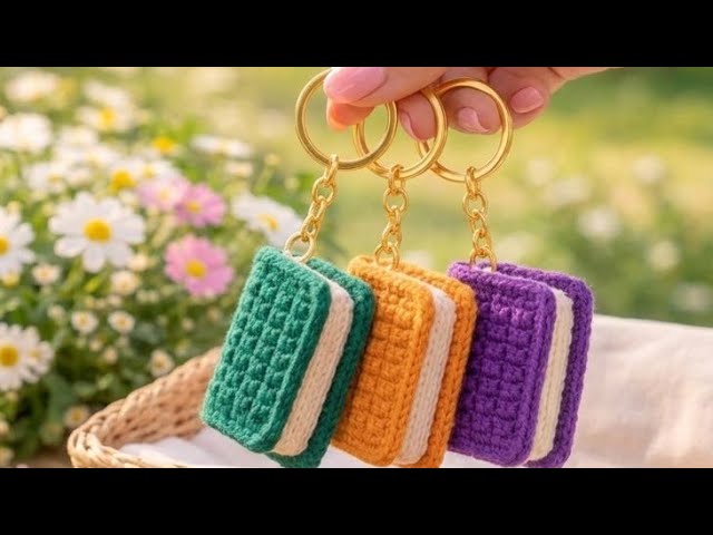 DIY Mini Crochet Book Keychain Tutorial | Easy Step-by-Step Guide