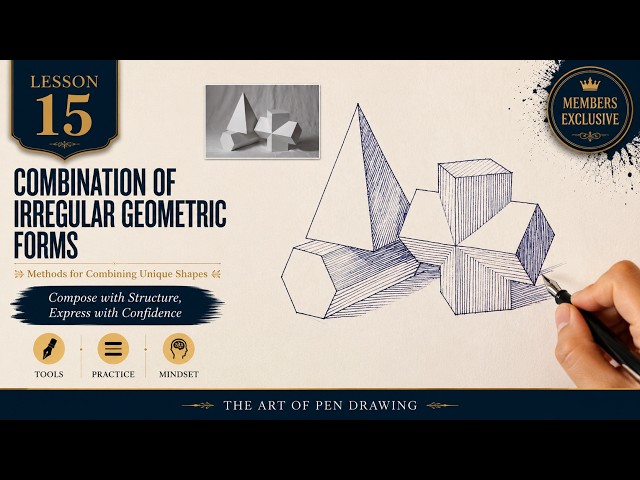 Lesson 15: Irregular Geometric Combinations — Advanced Structural Pen Drawing