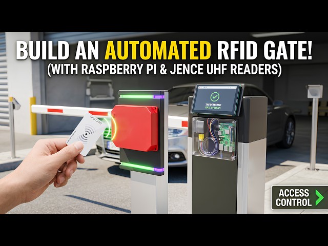 Automated RFID Gate System Using Raspberry Pi & JENCE UHF Reader| Long Range Access Control Tutorial