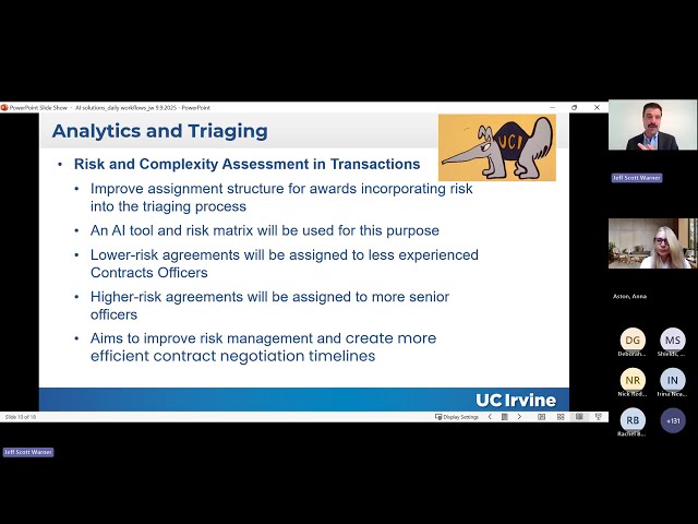 AI in Action Integrating AI Solutions into Daily Research Administration with Jeff Warner UCI