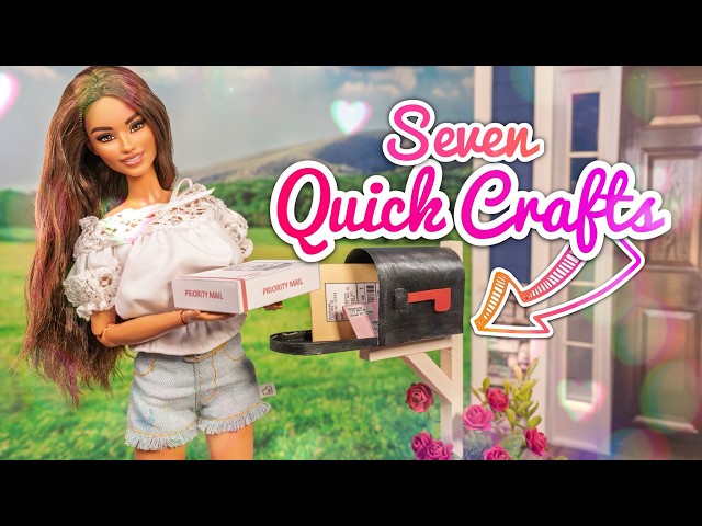 7 Easy Dollhouse Quick Crafts| Mini Paper Crafts & Mailbox | Valentines Day