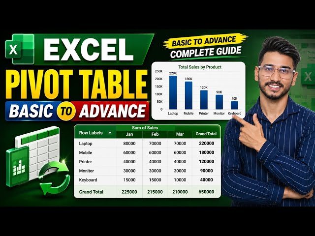 Pivot Table in Excel | Basic to Advanced | Pivot Table Complete Tutorial | Excel Tutorial