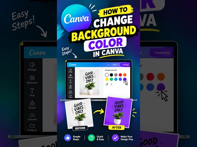 How to Change Background Color in Canva | Canva Tutorial for Beginners