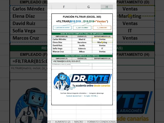 10 funciones 365 explicadas a detalle. 2 Filtrar #exceltips #tecnologia #excel