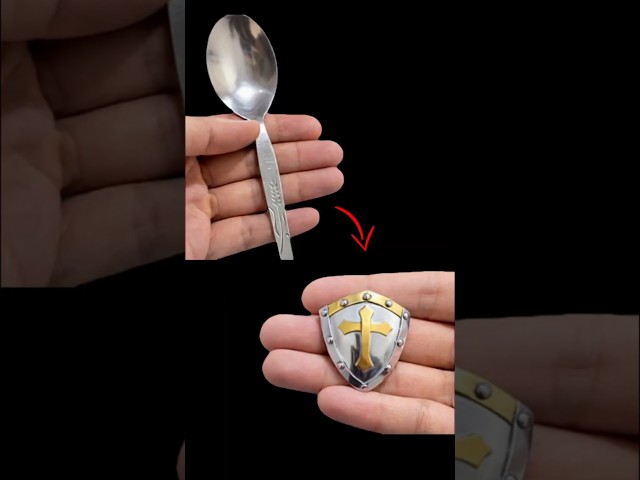 How to Make an Epic Armor Shield from a Spoon 🛡 | Craftsmanship Perfect UPCYCLING