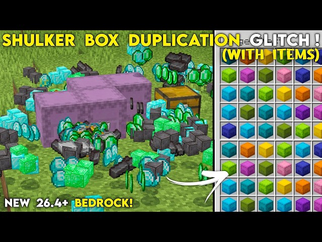 BEST SHULKER BOX Duplication Glitch in Minecraft Bedrock 26.4+!