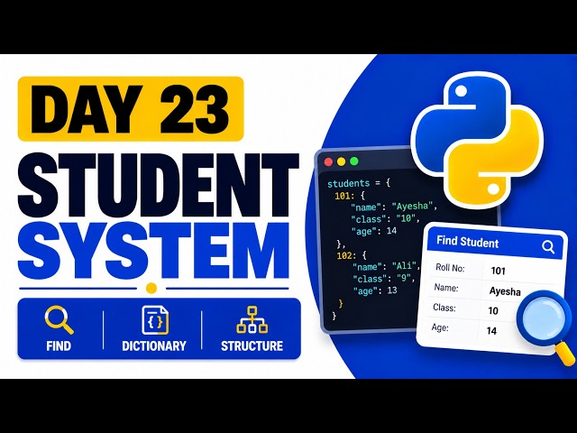 Python Student Management System #3 | Find Student, Dictionary & Re-structuring | Python Course #23