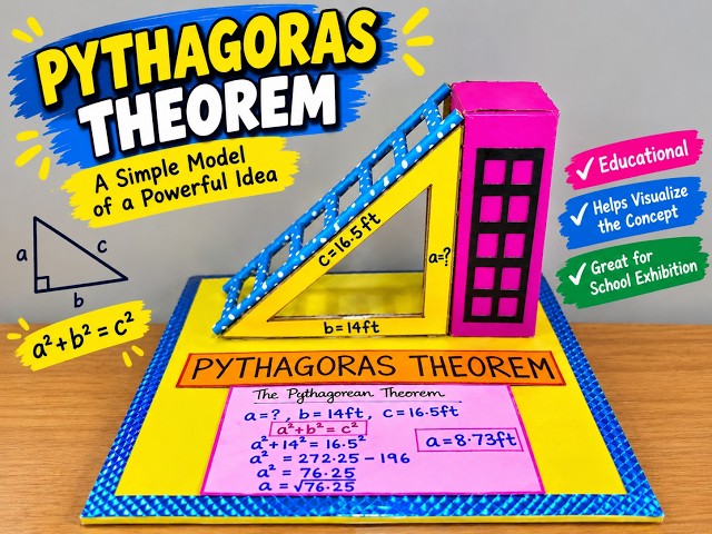 Easy 3D Pythagoras Theorem Model: Step-by-Step Maths Project | Pythagoras Model for School | DIY