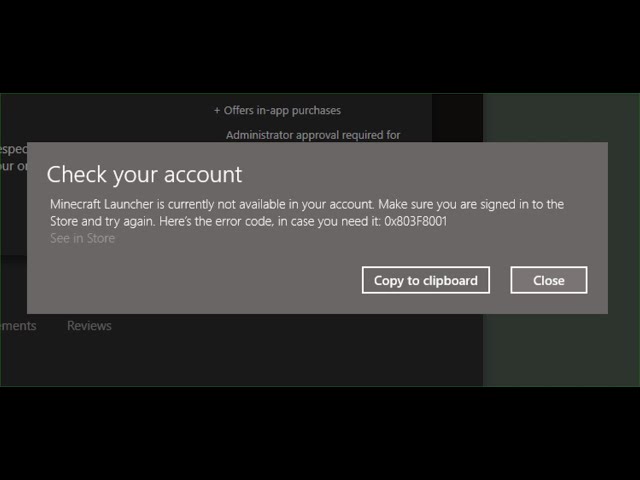 Fix Error Minecraft Launcher Is Currently Not Available In Your Account Error Code 0x803F8001