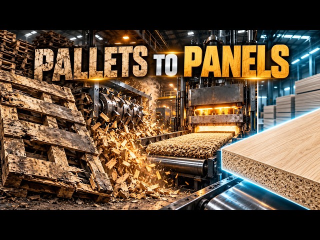 How Old Wood Pallets Become Modern Furniture Panels | Wood Recycling Process