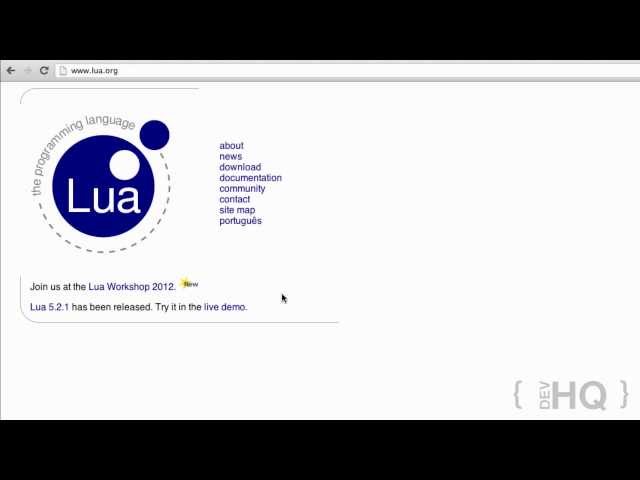 Lua Tutorial #1: Introduction and Setup
