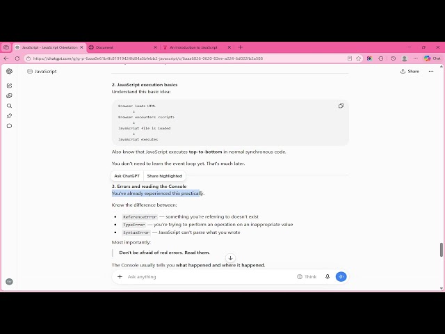 Learning JavaScript