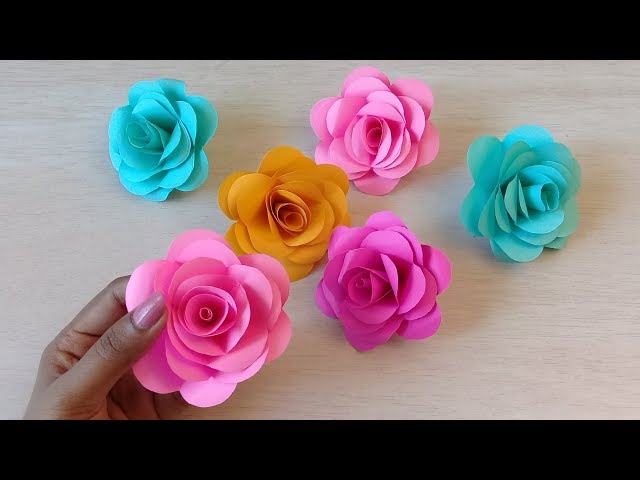 How to make 3D Realistic, Paper Roses | Paper flower DIY| Rose flower making..