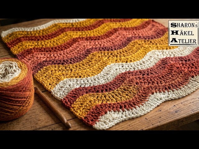 "Gentle Wave" Crochet Pattern – Easy staggered zigzag 💐 For right-handers