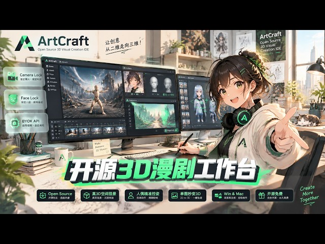 3. 短剧漫剧分镜总是穿帮？开源3D搭景控姿视频生成神器 | ArtCraft 3D AI Storyboard Studio