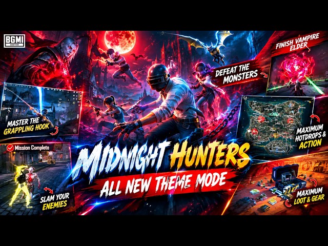👉NEW MIDNIGHT HUNTERS THEME MODE! 🧛‍♂️🔥 | BGMI 4.6 UPDATE🔥BGMI LIVE😎❤️@BattlegroundsMobile_IN  #bgmi