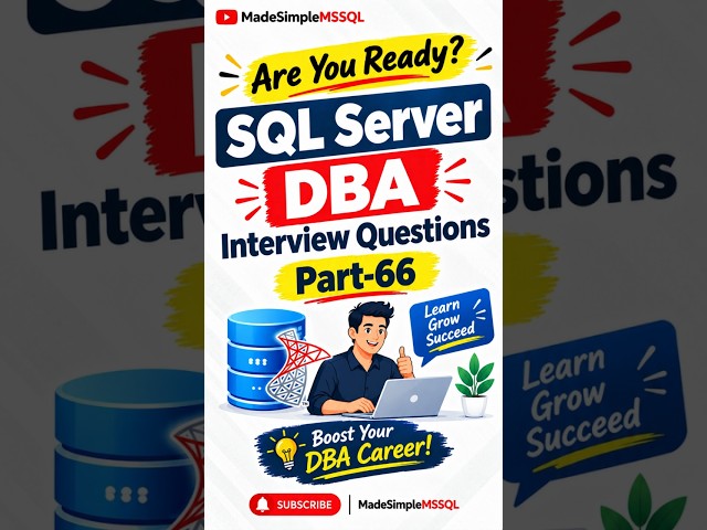 SQL Server Interview Questions | #databaseconcepts #sql #coding #learnsql | @MadeSimpleMSSQL