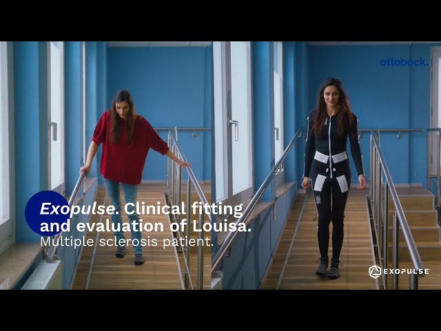 Louisa's multiple sclerosis related spasticity before & after wearing the Exopulse Mollii Suit