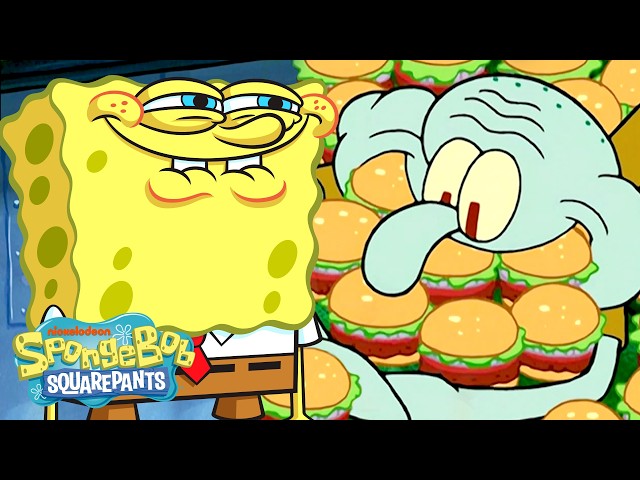 Every Time SpongeBob Characters Ate WAY Too Much 😂 | 10 Minutes | SpongeBob